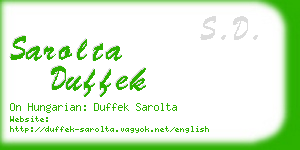 sarolta duffek business card